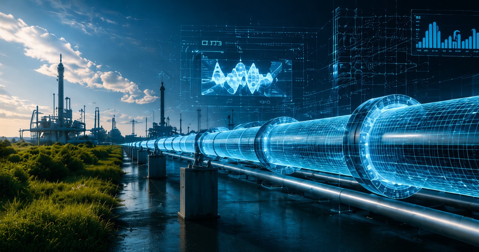 Digital twin visualization of hydrogen pipeline infrastructure